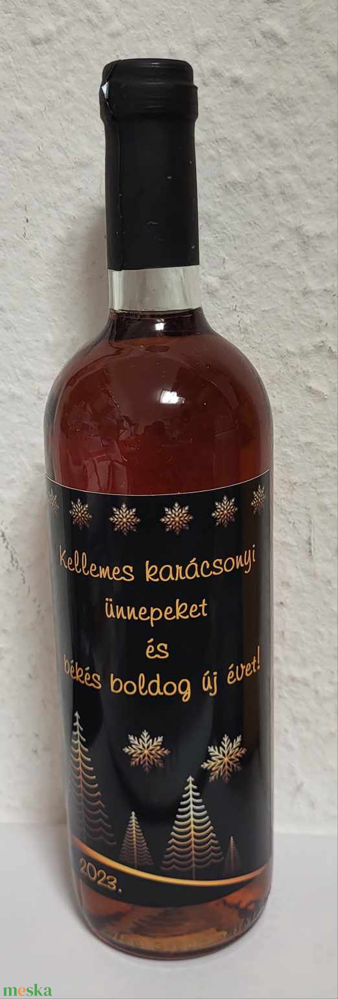 Karácsonyi címkés borok  - élelmiszer - alkoholos italok - Meska.hu