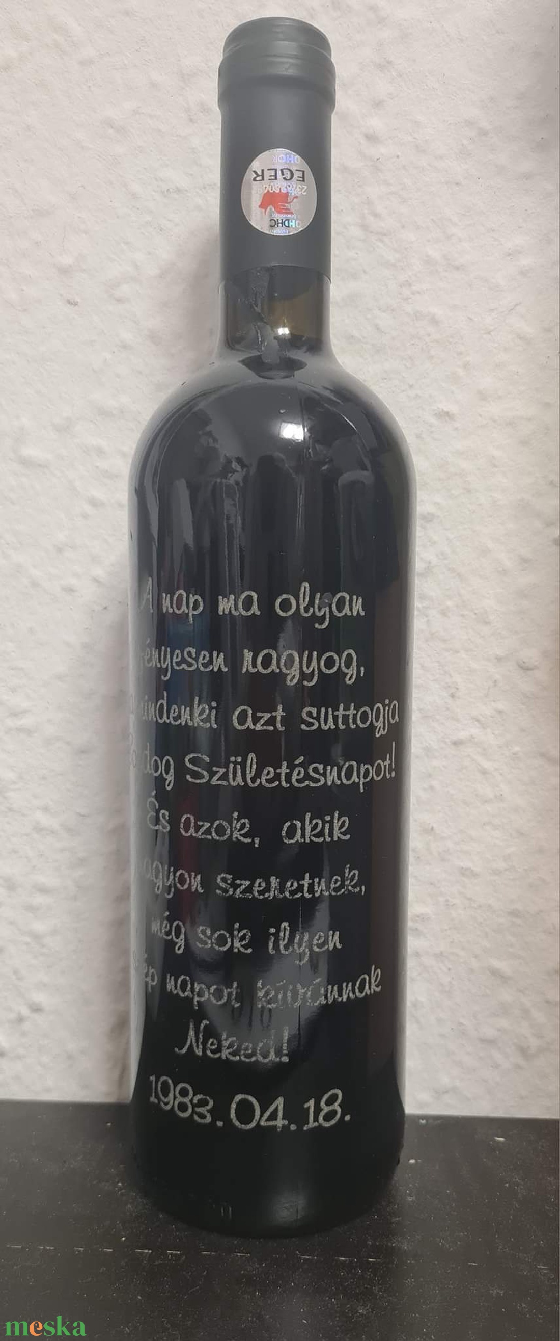 Születésnapi, egyedi gravírozott borok  - élelmiszer - alkoholos italok - Meska.hu
