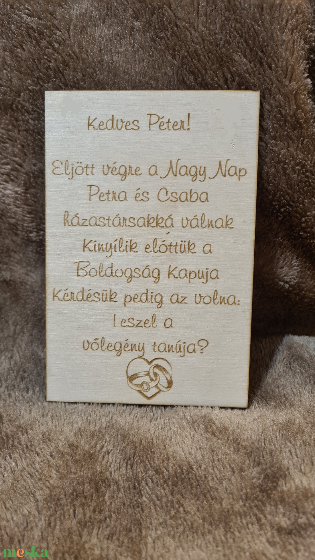 Gravírozott tanú felkerő - gyűrűs szivecskével - esküvő - meghívó & kártya - tanú felkérő - Meska.hu Gravírozott tanú felkerő - gyűrűs szivecskével - esküvő - meghívó & kártya - tanú felkérő - Meska.hu