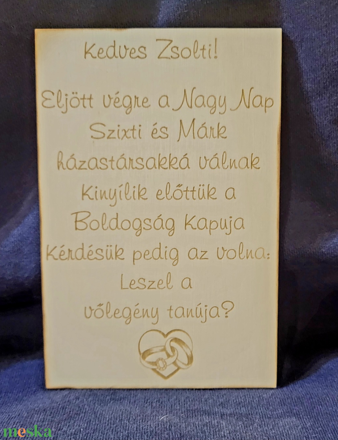 Gravírozott tanú felkerő - gyűrűs szivecskével - esküvő - meghívó & kártya - tanú felkérő - Meska.hu Gravírozott tanú felkerő - gyűrűs szivecskével - esküvő - meghívó & kártya - tanú felkérő - Meska.hu
