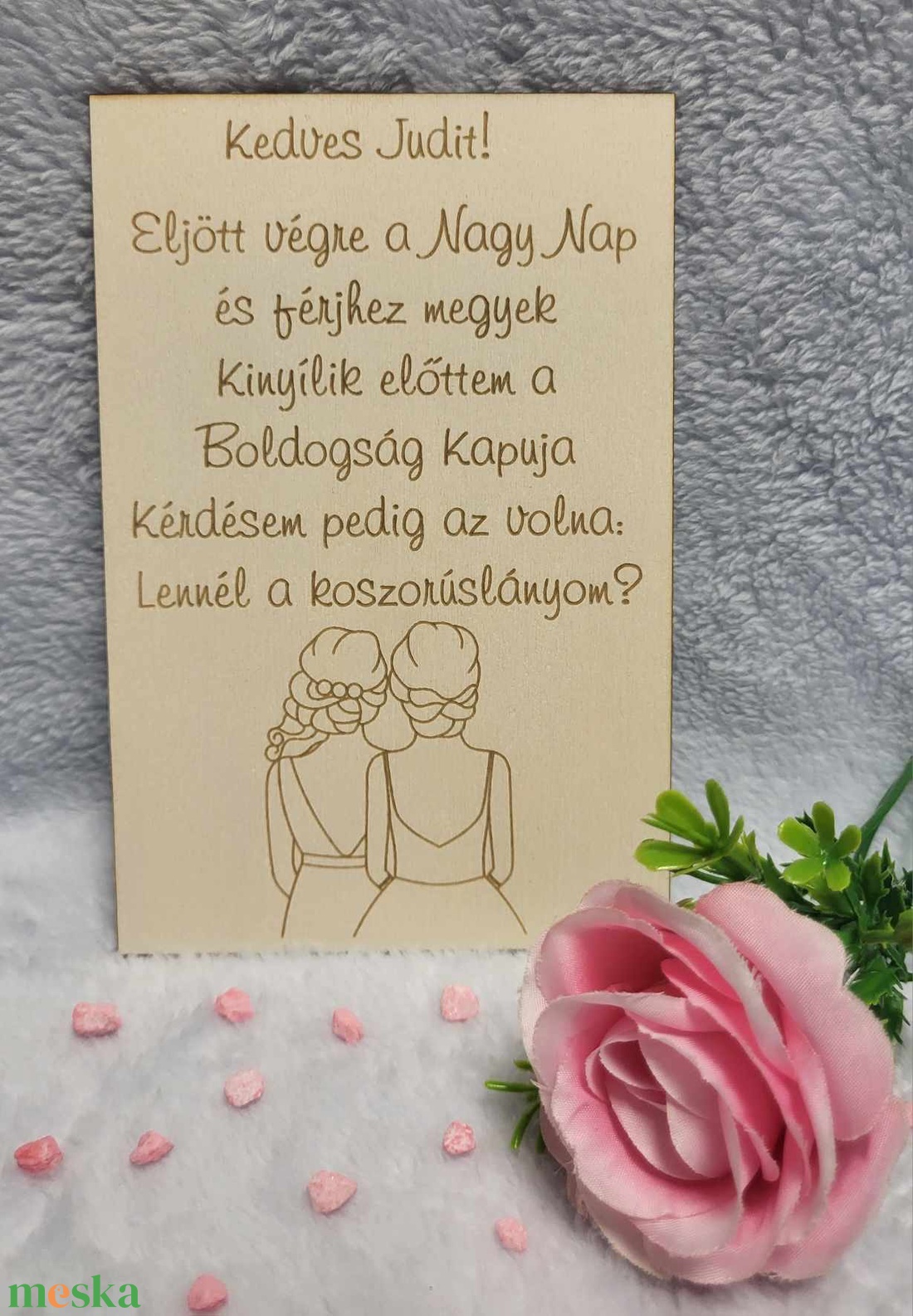 Gravírozott koszorúslány felkerő - Judit minta - esküvő - meghívó & kártya - koszorúslány felkérő - Meska.hu Gravírozott koszorúslány felkerő - Judit minta - esküvő - meghívó & kártya - koszorúslány felkérő - Meska.hu