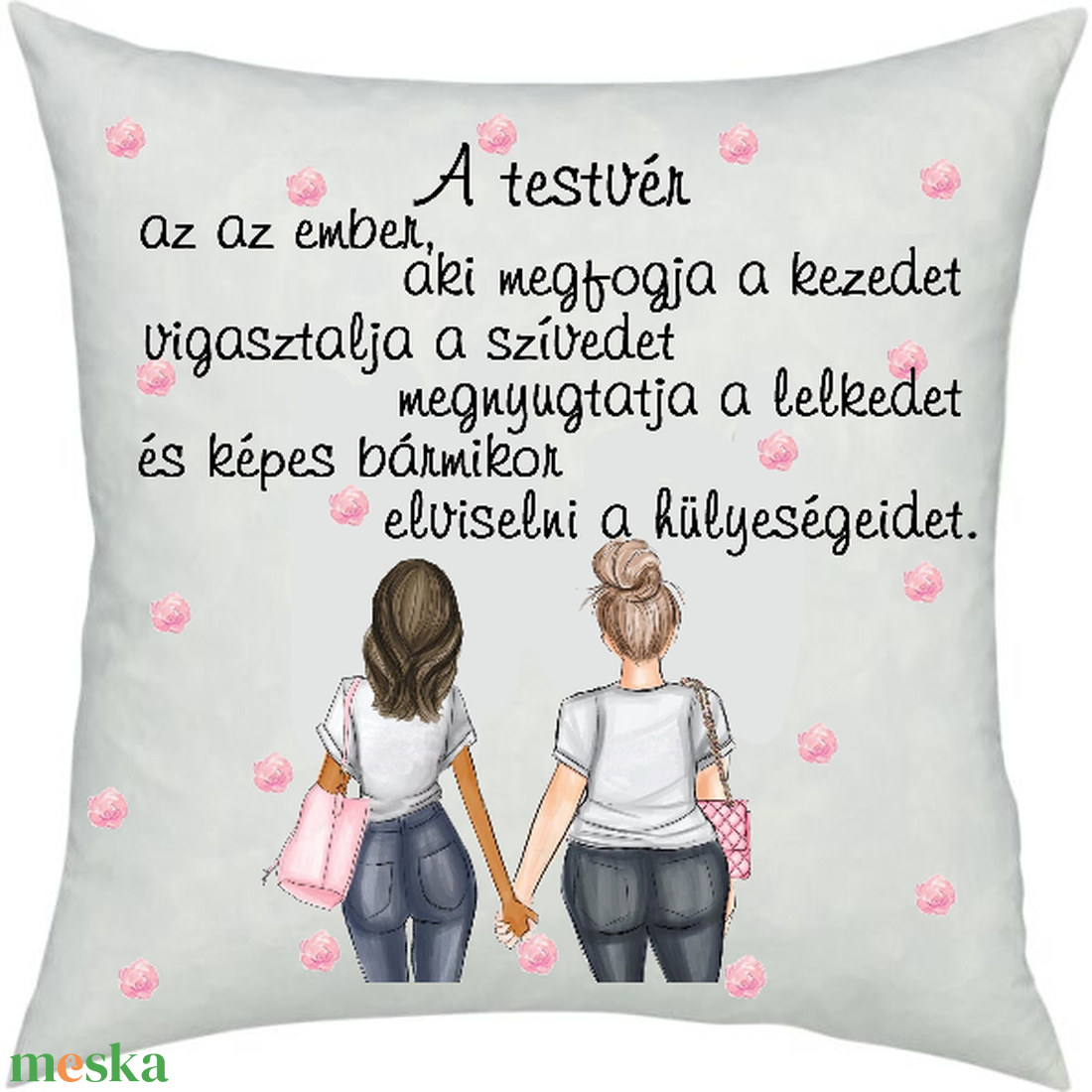Egyedi párna testvérnek - saját nevekkel - otthon & életmód - lakástextil - párna & párnahuzat - Meska.hu