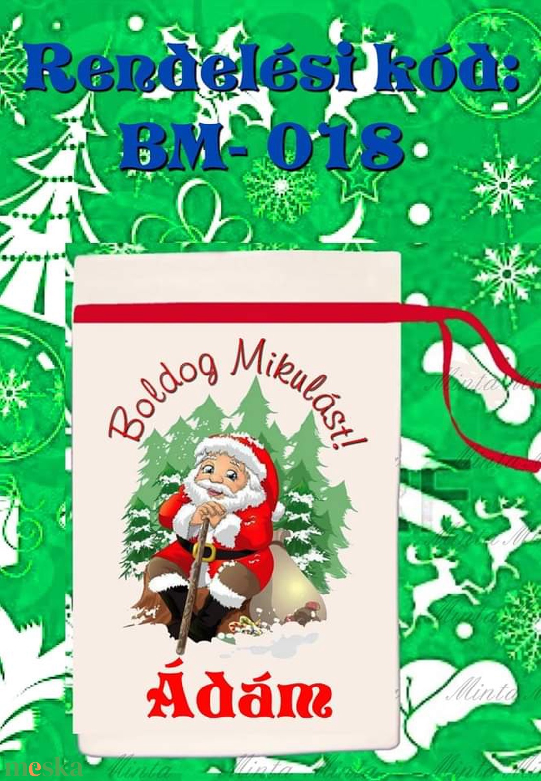 Egyedi,névre szóló Mikulás zsák  - karácsony - mikulás - mikulás zsák - Meska.hu