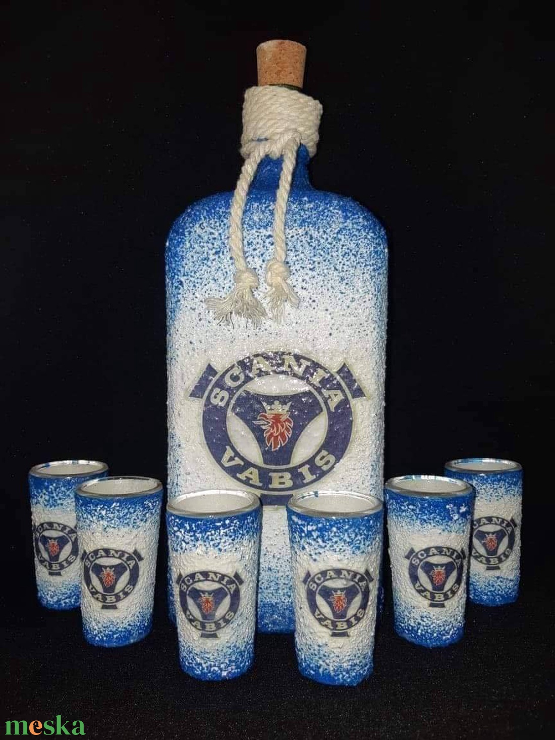 Egyedi üveg szett  Bármilyen mintával rendelhető  - otthon & életmód - konyhafelszerelés, tálalás - tálalás - pálinkás poharak, szettek - Meska.hu