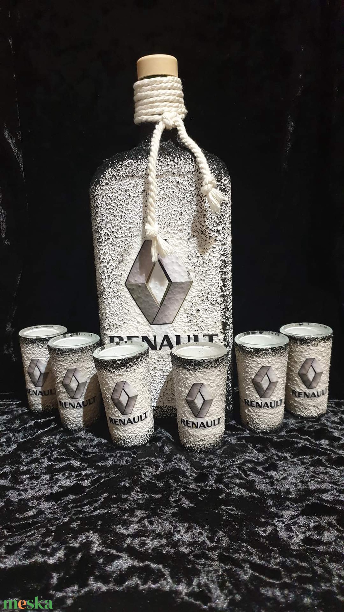 Egyedi üveg szett  Bármilyen mintával rendelhető  - otthon & életmód - konyhafelszerelés, tálalás - tálalás - pálinkás poharak, szettek - Meska.hu