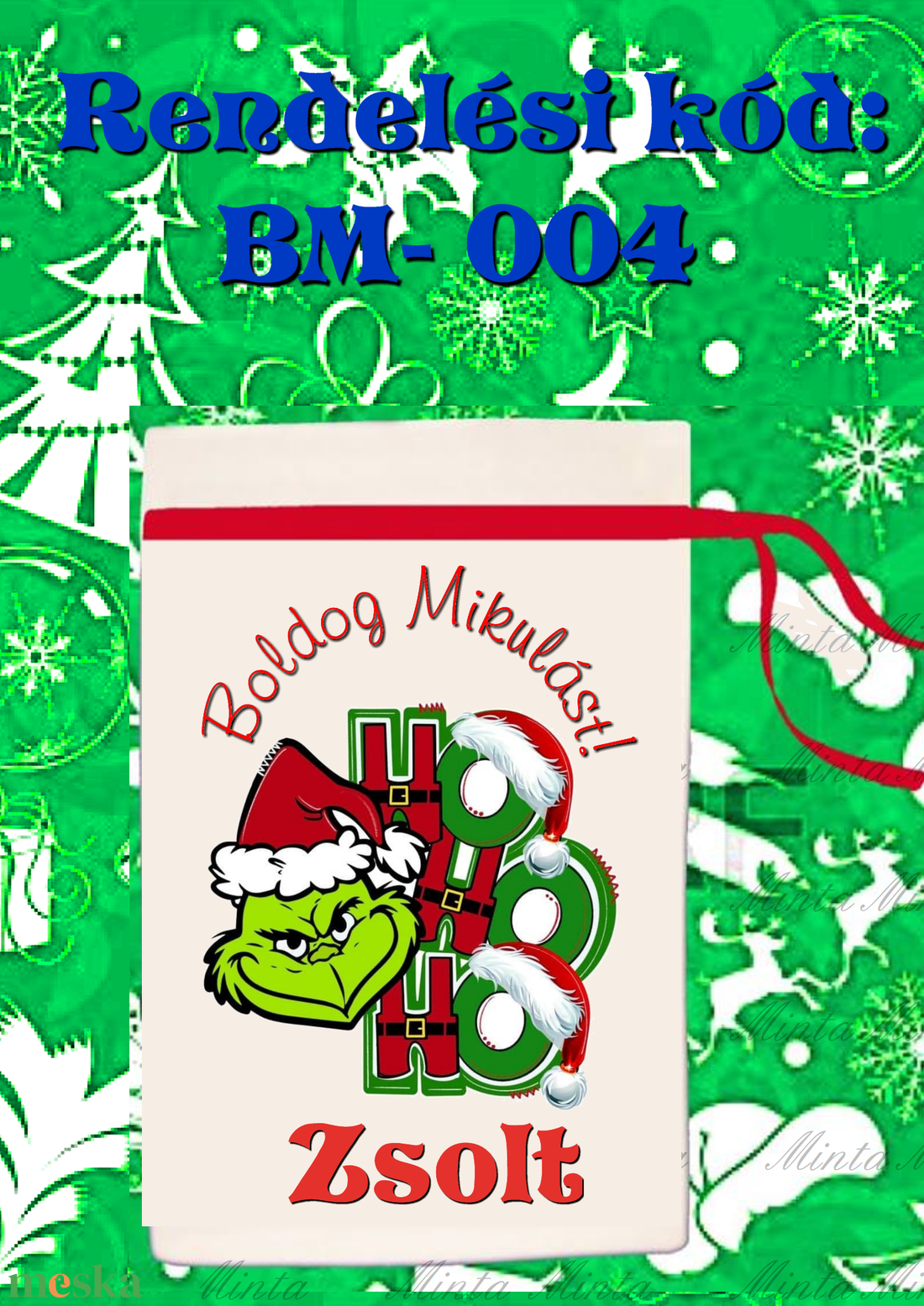 Egyedi,névre szóló Mikulás zsák  - karácsony - mikulás - mikulás zsák - Meska.hu