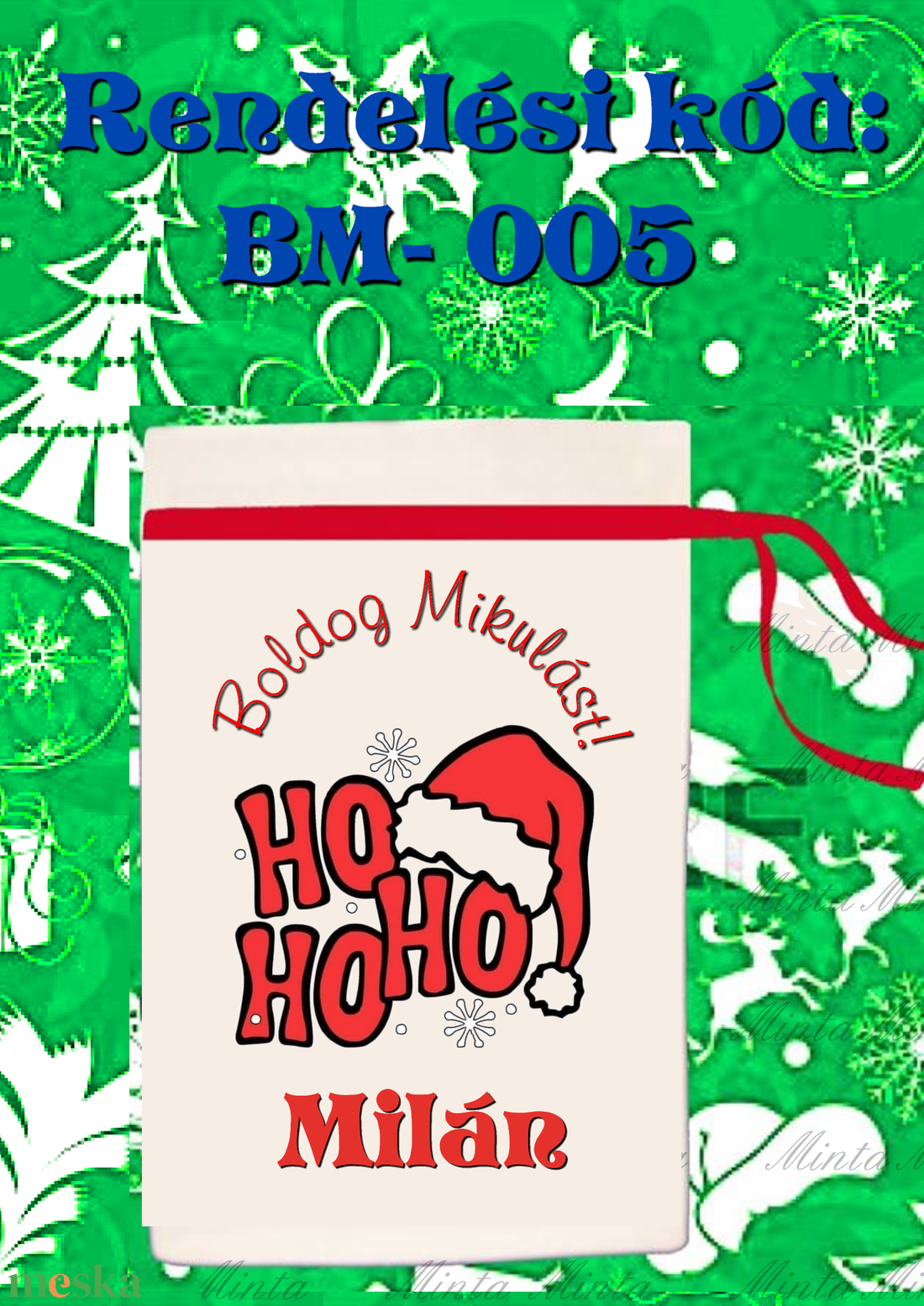 Egyedi,névre szóló Mikulás zsák  - karácsony - mikulás - mikulás zsák - Meska.hu