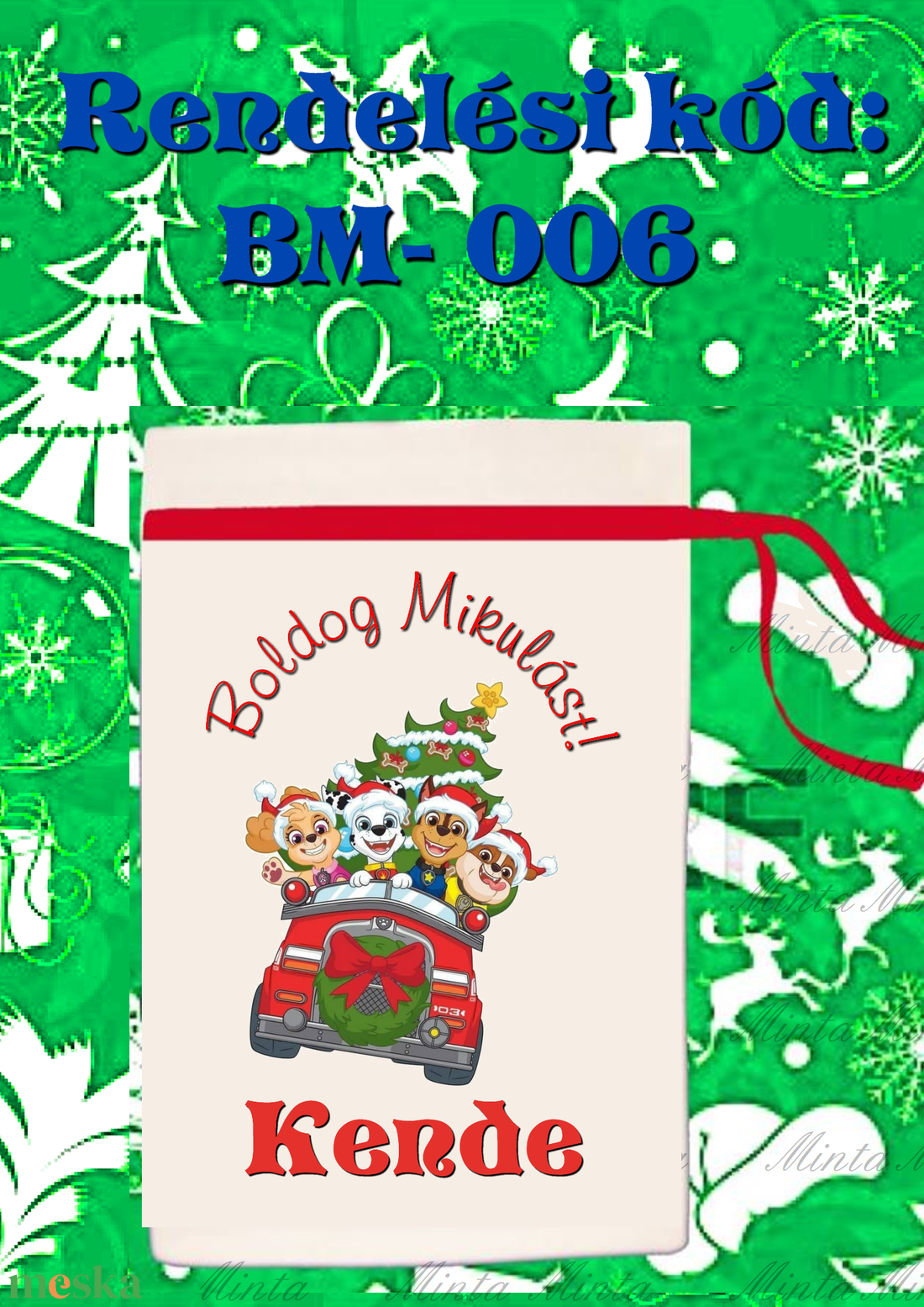 Egyedi,névre szóló Mikulás zsák  - karácsony - mikulás - mikulás zsák - Meska.hu