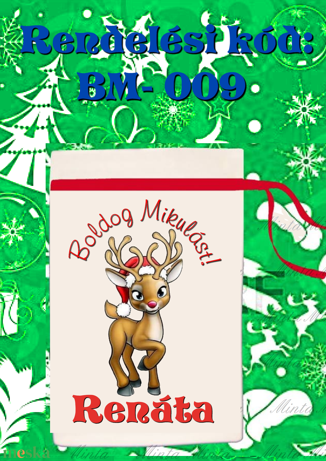 Egyedi,névre szóló Mikulás Grinch mintával - karácsony - mikulás - mikulás zsák - Meska.hu