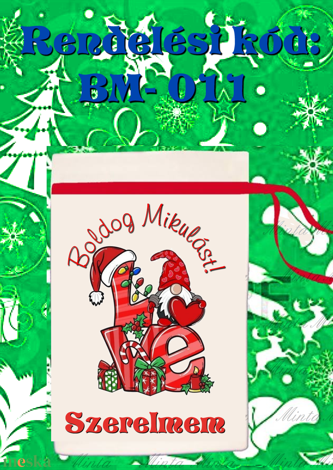 Egyedi,névre szóló Mikulás zsák  - karácsony - mikulás - mikulás zsák - Meska.hu