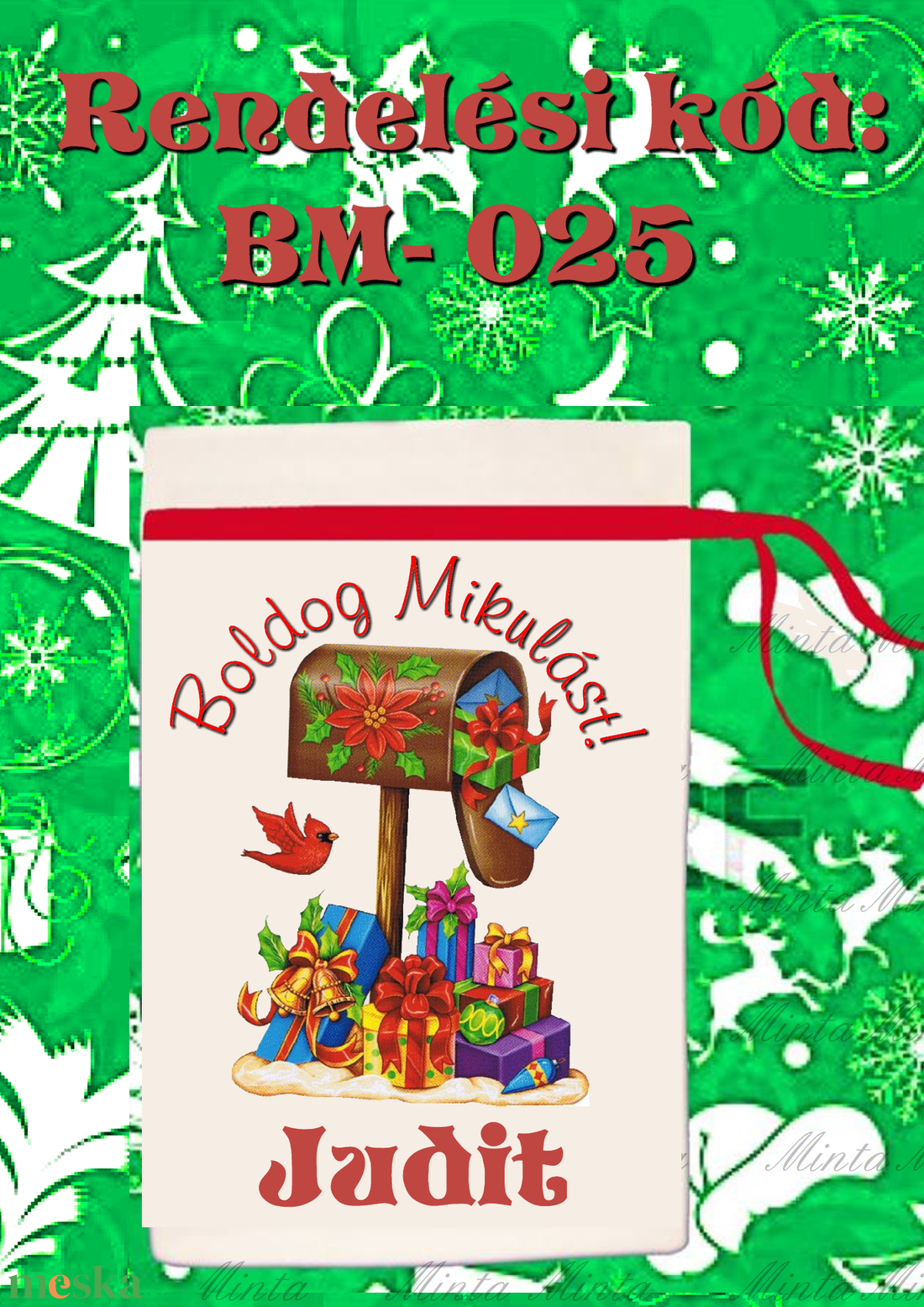 Egyedi,névre szóló Mikulás zsák  - karácsony - mikulás - mikulás zsák - Meska.hu