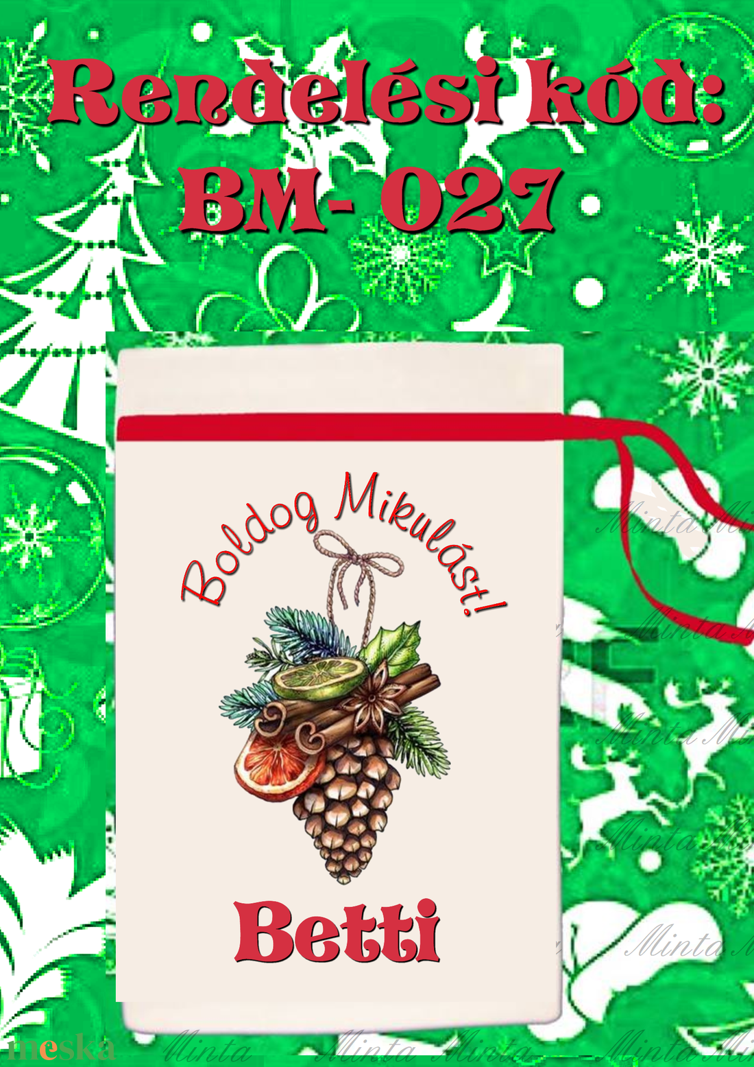 Egyedi,névre szóló Mikulás zsák  - karácsony - mikulás - mikulás zsák - Meska.hu