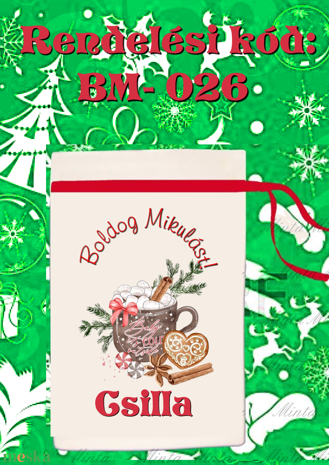 Egyedi,névre szóló Mikulás zsák  - karácsony - mikulás - mikulás zsák - Meska.hu