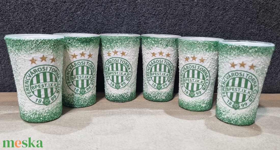 Fradi pálinkás pohár szett  - otthon & életmód - konyhafelszerelés, tálalás - tálalás - pálinkás poharak, szettek - Meska.hu