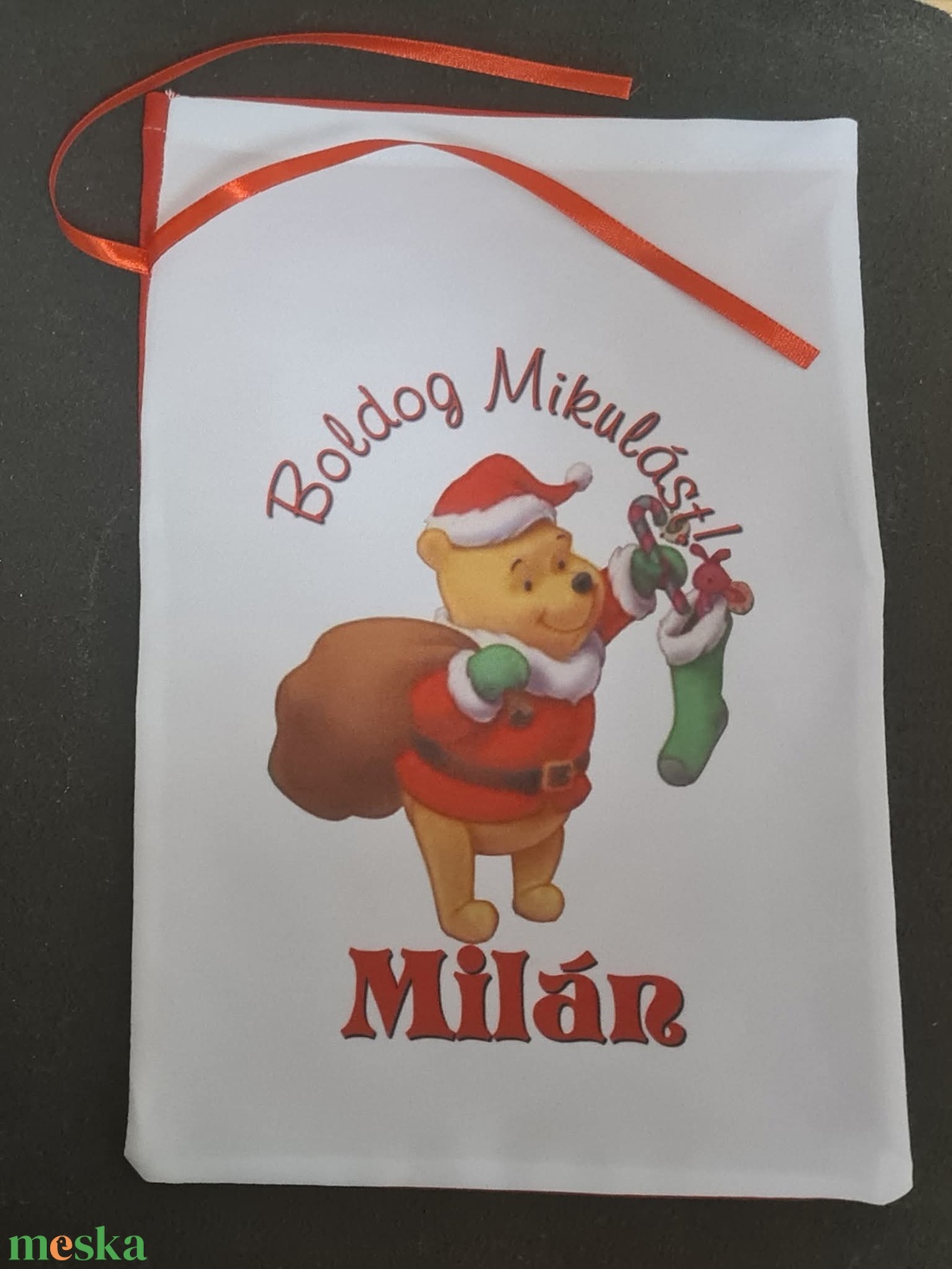 Egyedi,névre szóló Mikulás Grinch mintával - karácsony - mikulás - mikulás zsák - Meska.hu