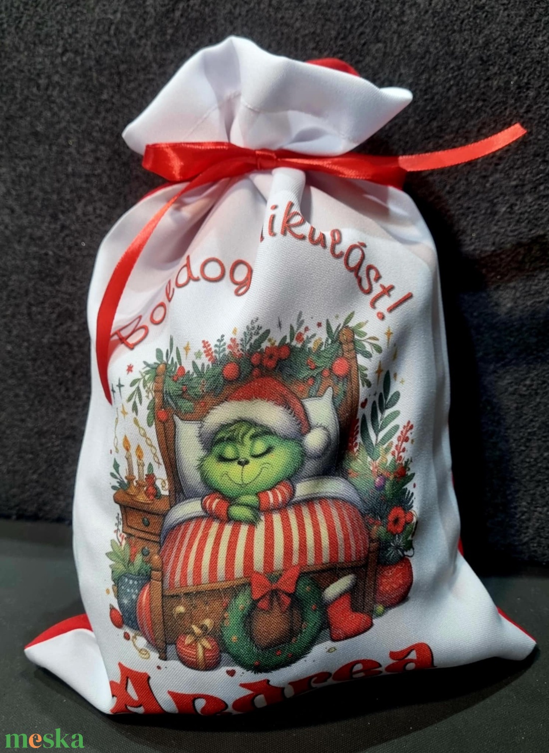 Egyedi,névre szóló Mikulás zsák  - karácsony - mikulás - mikulás zsák - Meska.hu