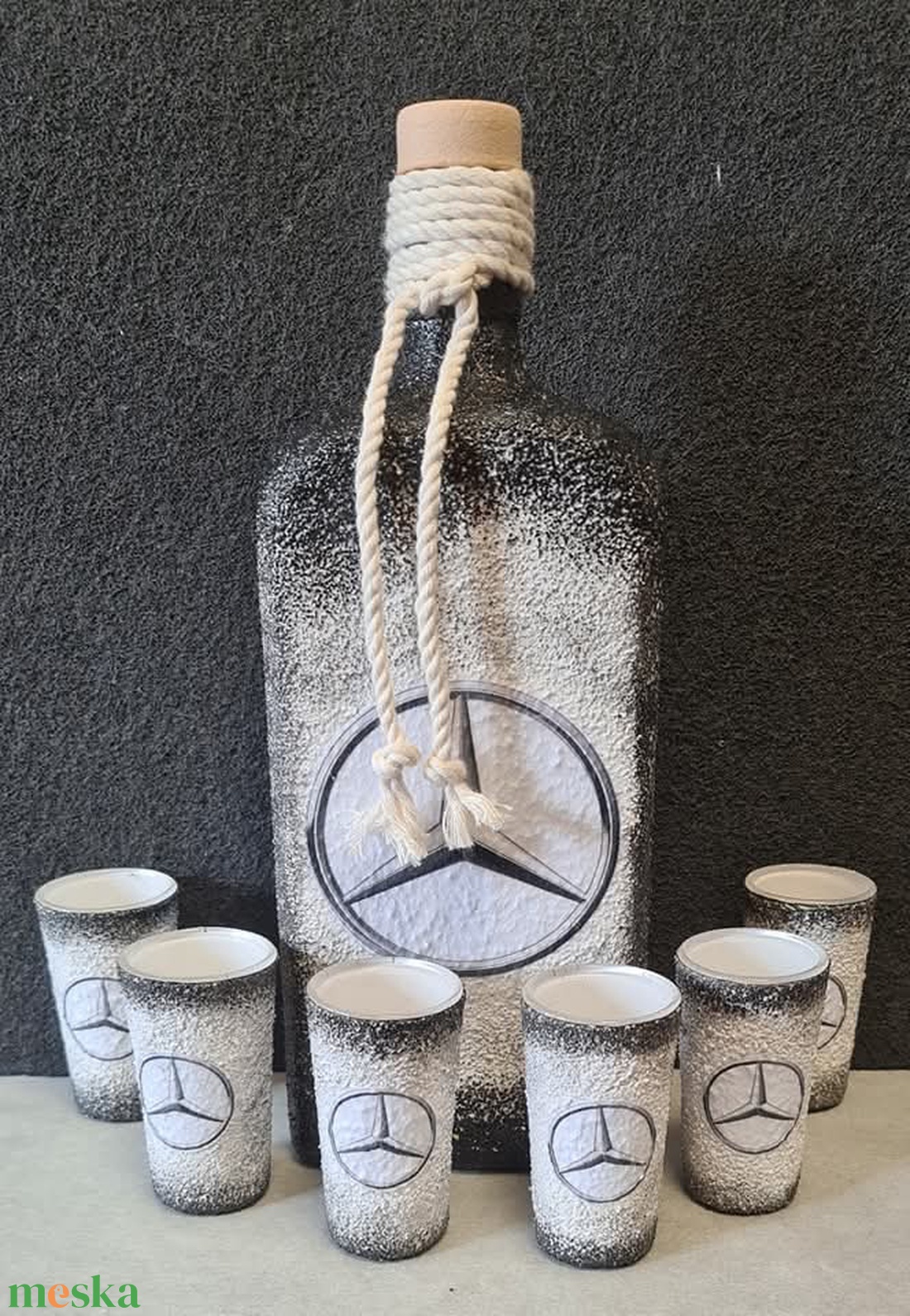 Mercedes -  pálinkás üveg szett - otthon & életmód - konyhafelszerelés, tálalás - tálalás - pálinkás poharak, szettek - Meska.hu