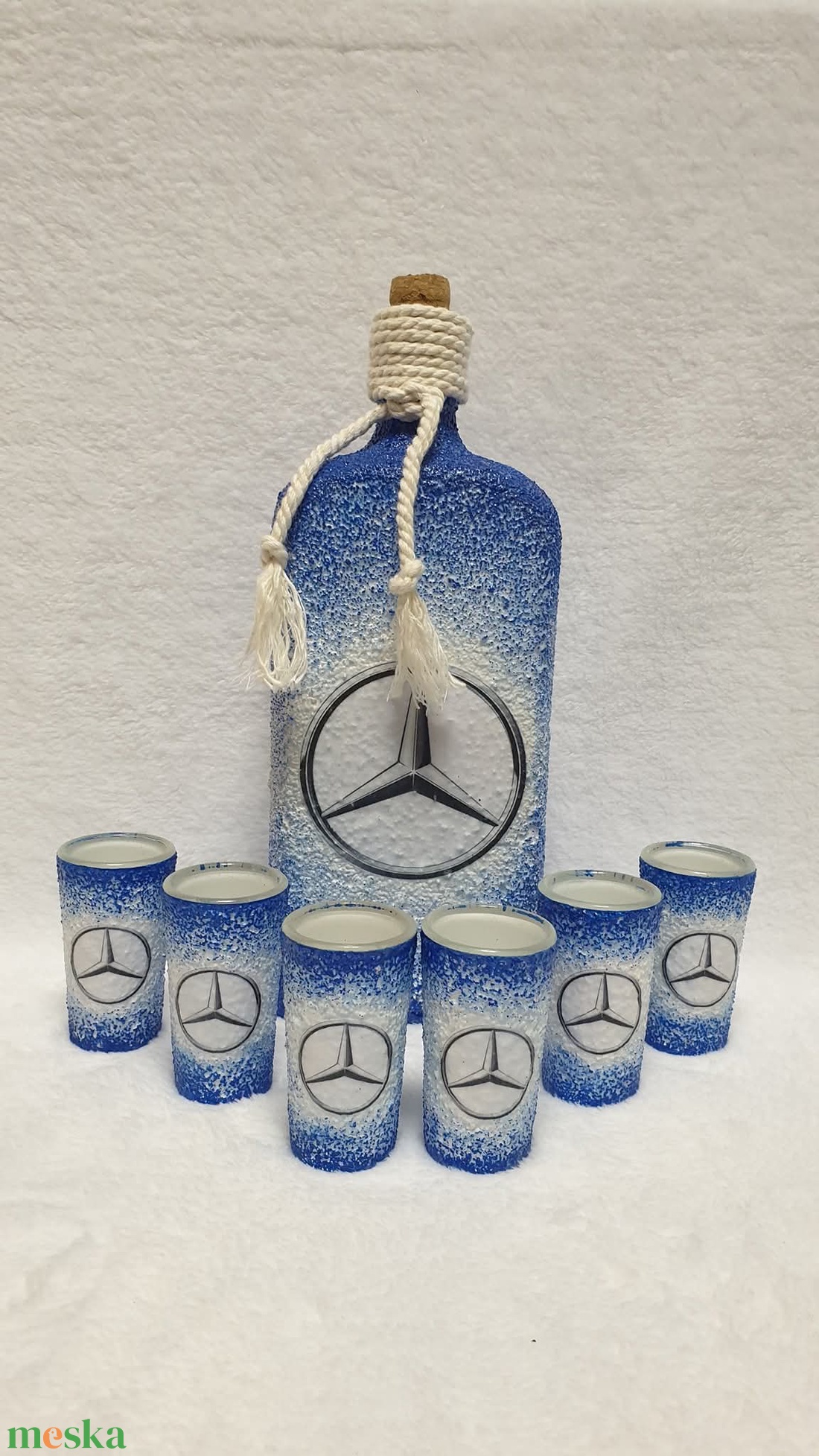 Mercedes -  pálinkás üveg szett - otthon & életmód - konyhafelszerelés, tálalás - tálalás - pálinkás poharak, szettek - Meska.hu