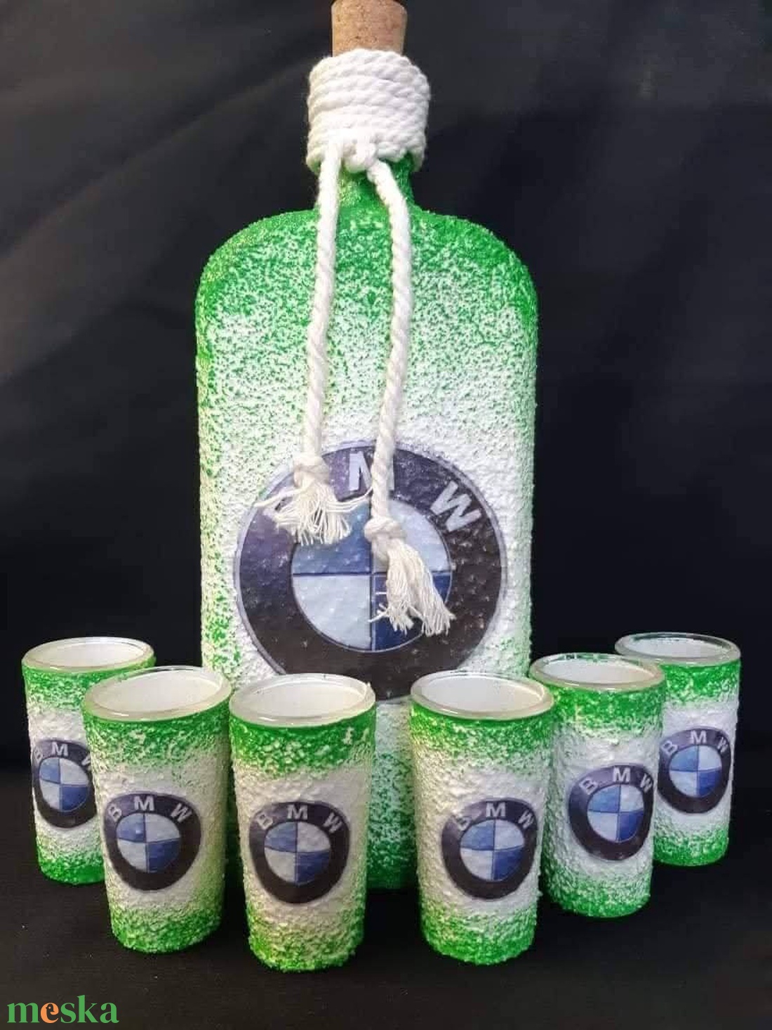 BMW -  pálinkás üveg szett - otthon & életmód - konyhafelszerelés, tálalás - tálalás - pálinkás poharak, szettek - Meska.hu