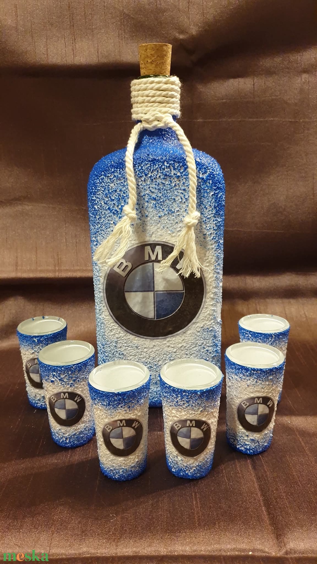 BMW -  pálinkás üveg szett - otthon & életmód - konyhafelszerelés, tálalás - tálalás - pálinkás poharak, szettek - Meska.hu