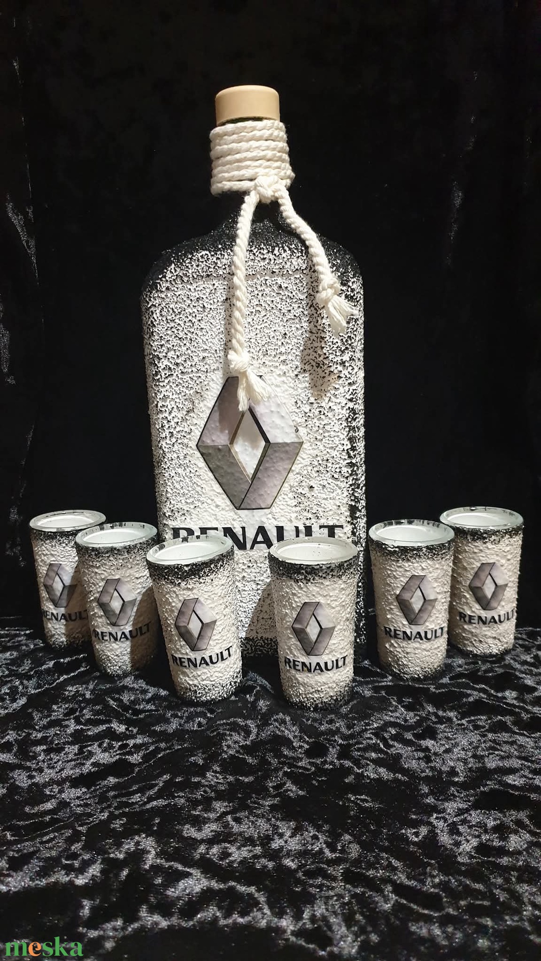 RENAULT -  pálinkás üveg szett - otthon & életmód - konyhafelszerelés, tálalás - tálalás - pálinkás poharak, szettek - Meska.hu