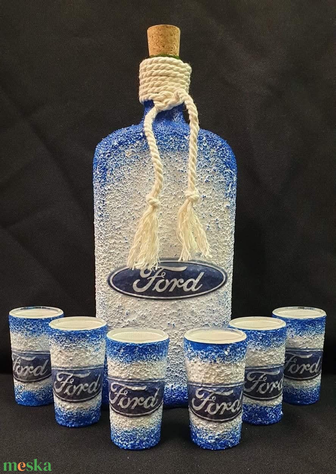 FORD -  pálinkás üveg szett - otthon & életmód - konyhafelszerelés, tálalás - tálalás - pálinkás poharak, szettek - Meska.hu