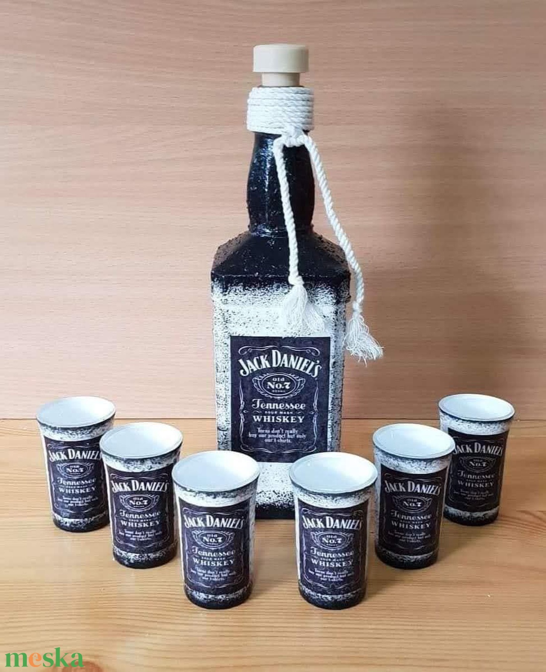 Jack Daniel�s -  pálinkás üveg szett - otthon & életmód - konyhafelszerelés, tálalás - tálalás - pálinkás poharak, szettek - Meska.hu