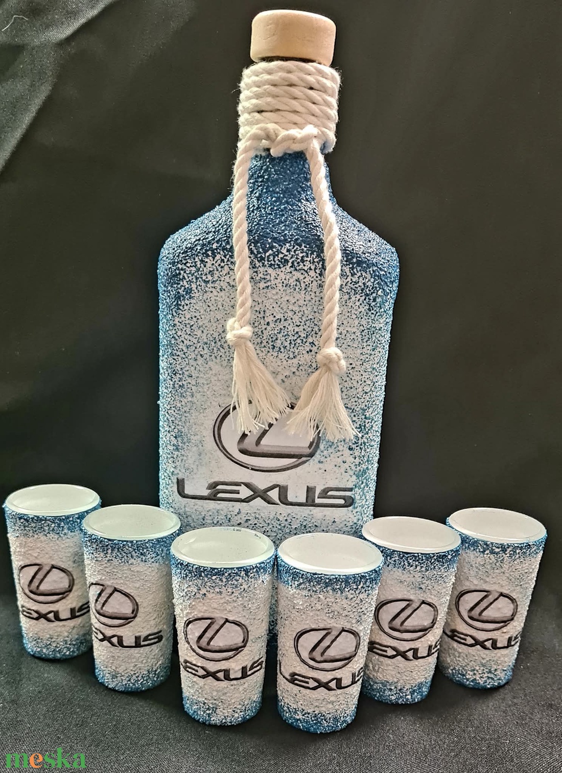 Lexus -  pálinkás üveg szett - otthon & életmód - konyhafelszerelés, tálalás - tálalás - pálinkás poharak, szettek - Meska.hu