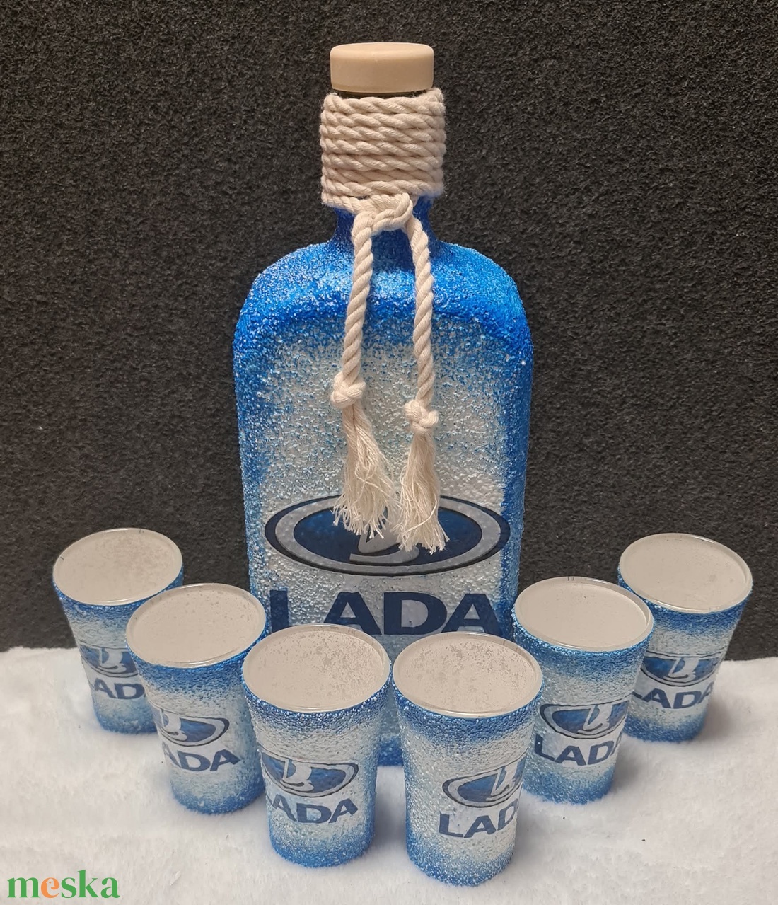 Lada -  pálinkás üveg szett - otthon & életmód - konyhafelszerelés, tálalás - tálalás - pálinkás poharak, szettek - Meska.hu