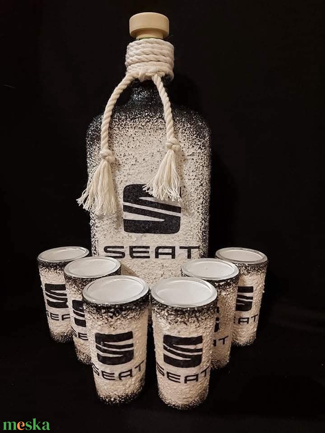 Seat -  pálinkás üveg szett - otthon & életmód - konyhafelszerelés, tálalás - tálalás - pálinkás poharak, szettek - Meska.hu