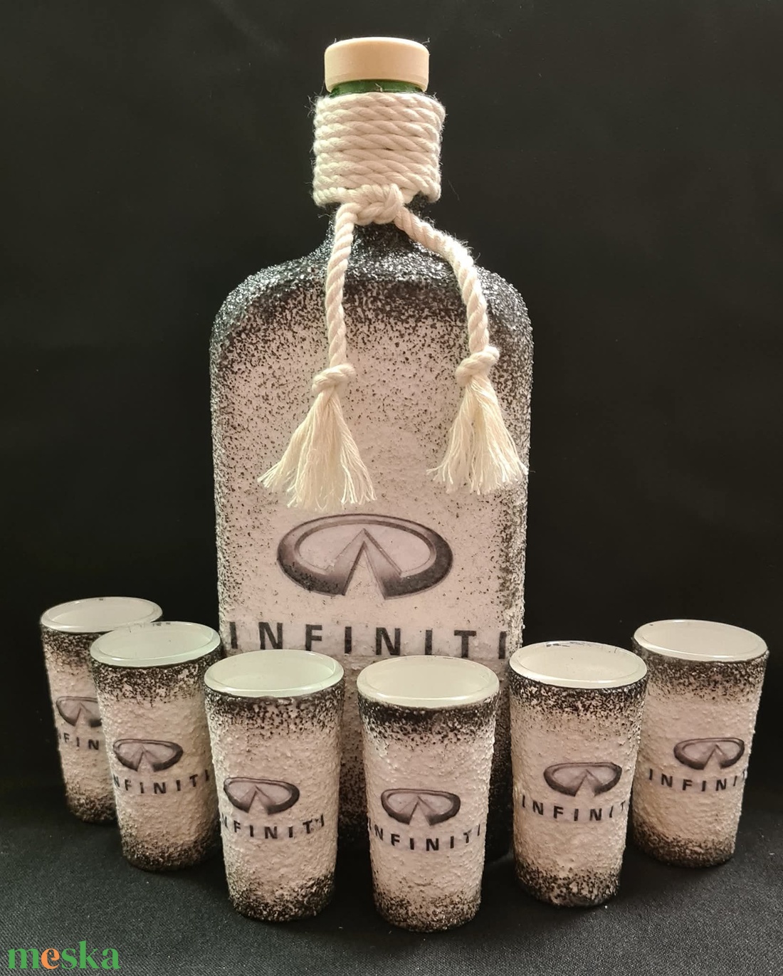 INFINITI -  pálinkás üveg szett - otthon & életmód - konyhafelszerelés, tálalás - tálalás - pálinkás poharak, szettek - Meska.hu