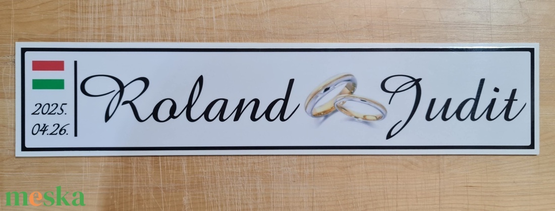 Esküvői autóra egyedi rendszámtábla - esküvő - dekoráció - tábla & jelzés - Meska.hu