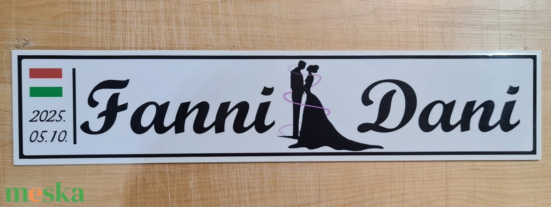 Esküvői autóra egyedi rendszámtábla - esküvő - dekoráció - tábla & jelzés - Meska.hu