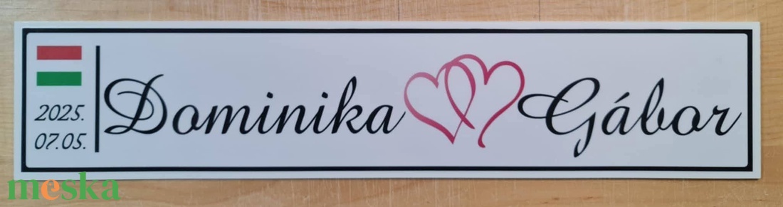 Esküvői autóra egyedi rendszámtábla - esküvő - dekoráció - tábla & jelzés - Meska.hu