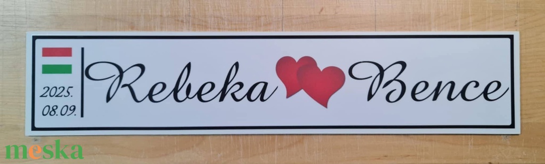 Esküvői autóra egyedi rendszámtábla - esküvő - dekoráció - tábla & jelzés - Meska.hu