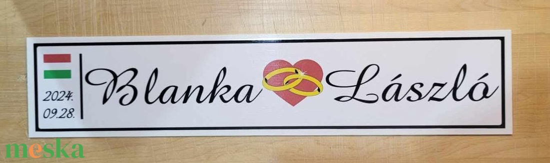 Esküvői autóra egyedi rendszámtábla - esküvő - dekoráció - tábla & jelzés - Meska.hu