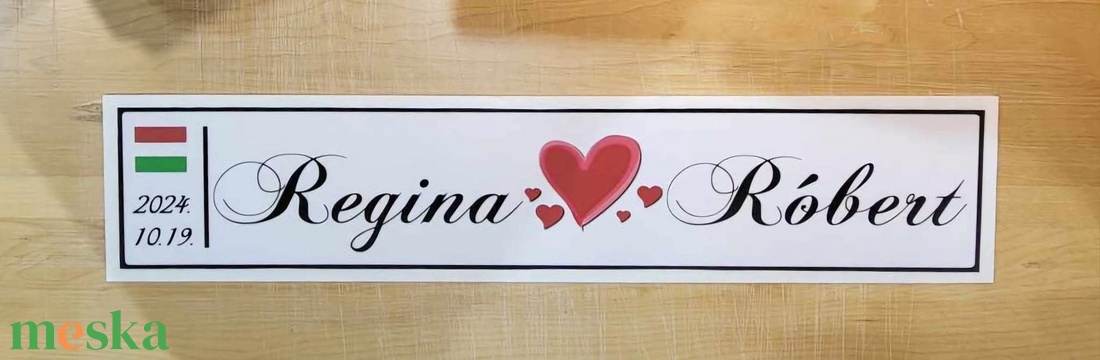 Esküvői autóra egyedi rendszámtábla - esküvő - dekoráció - tábla & jelzés - Meska.hu