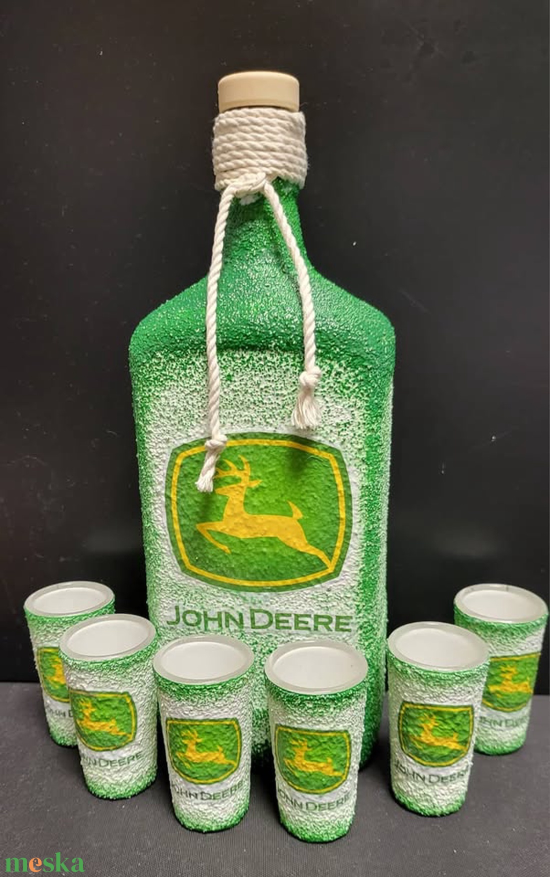 Egyedi üveg szett - JHON DEER minta - otthon & életmód - konyhafelszerelés, tálalás - tálalás - pálinkás poharak, szettek - Meska.hu