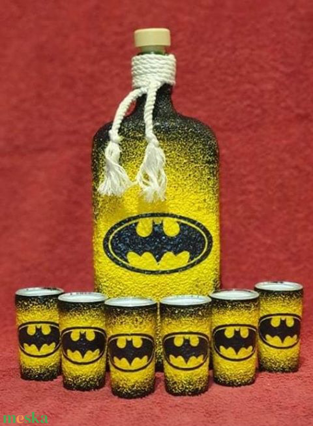 Egyedi üveg szett - BATMAN - otthon & életmód - konyhafelszerelés, tálalás - tálalás - pálinkás poharak, szettek - Meska.hu