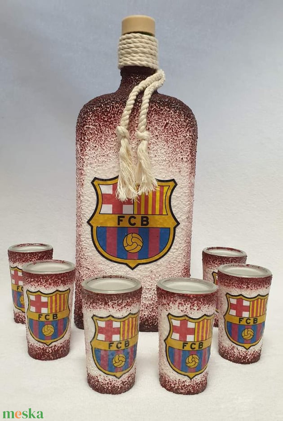 Egyedi üveg szett - FCB - otthon & életmód - konyhafelszerelés, tálalás - tálalás - pálinkás poharak, szettek - Meska.hu