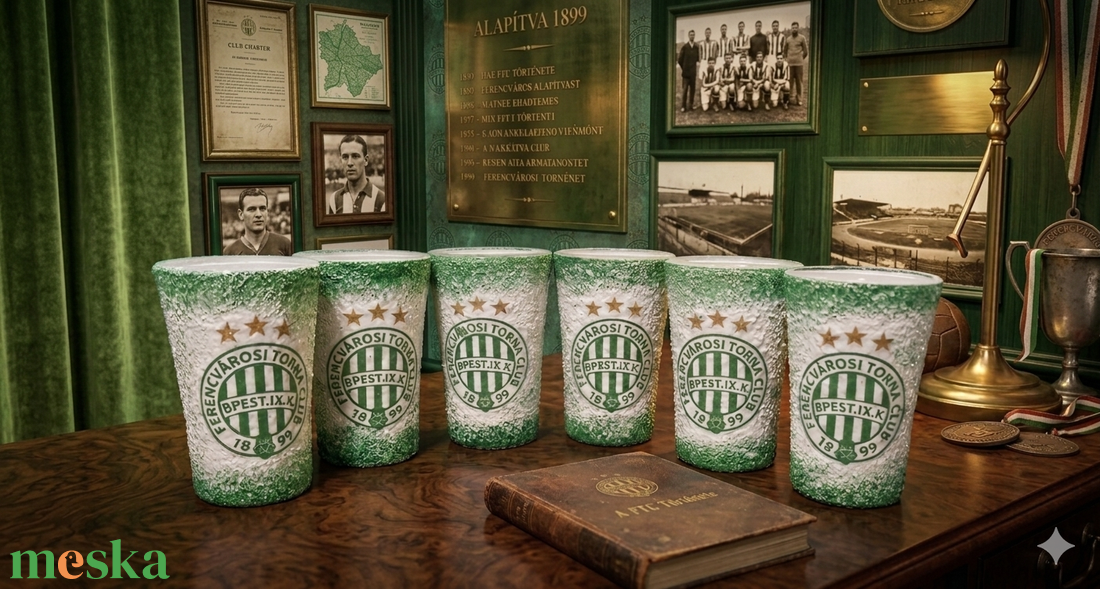 Fradi pálinkás pohár szett  - otthon & életmód - konyhafelszerelés, tálalás - tálalás - pálinkás poharak, szettek - Meska.hu