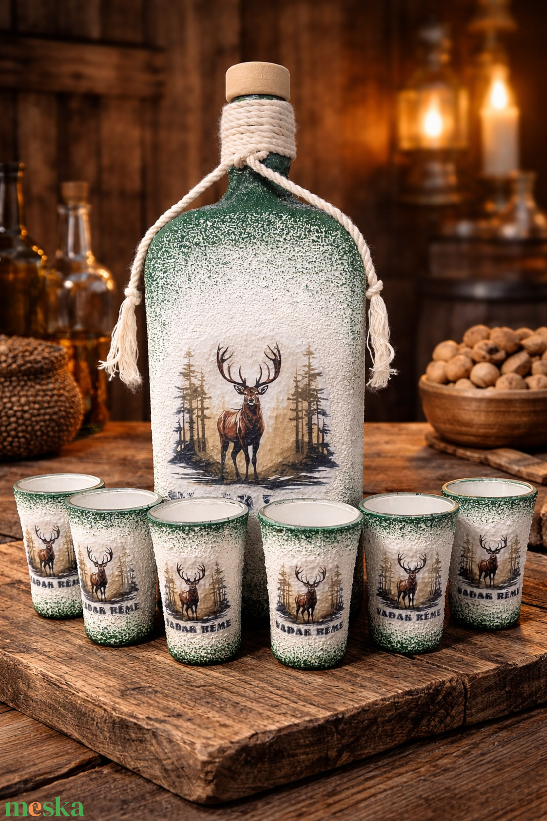 Vadak réme - Egyedi üveg szett  - otthon & életmód - konyhafelszerelés, tálalás - tálalás - pálinkás poharak, szettek - Meska.hu