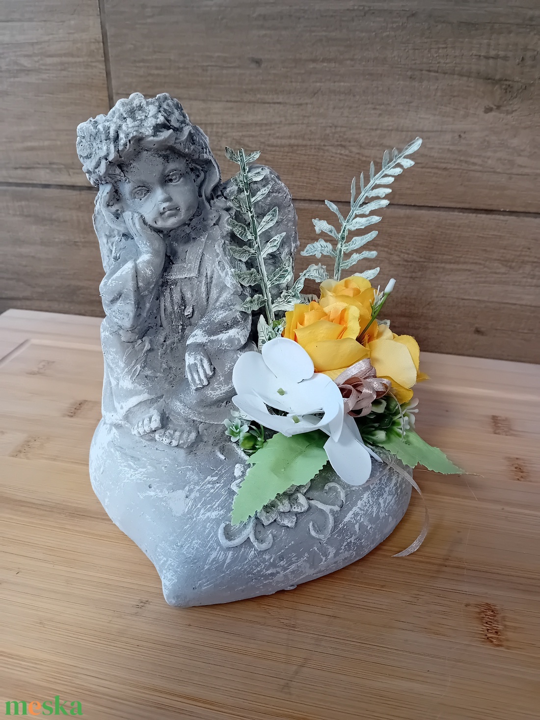 Sírdísz sziven ülő angyal - otthon & életmód - dekoráció - Meska.hu