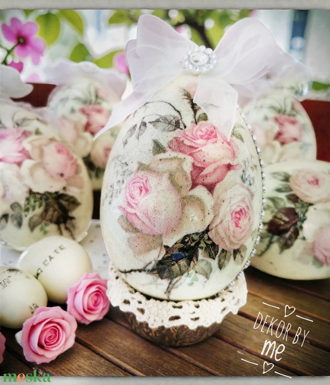 Romantikus vintage húsvéti tojások � felakasztható dekoráció - ünnepi díszek, dekorációk - húsvéti díszek és dekorációk - húsvéti asztaldíszek - Meska.hu