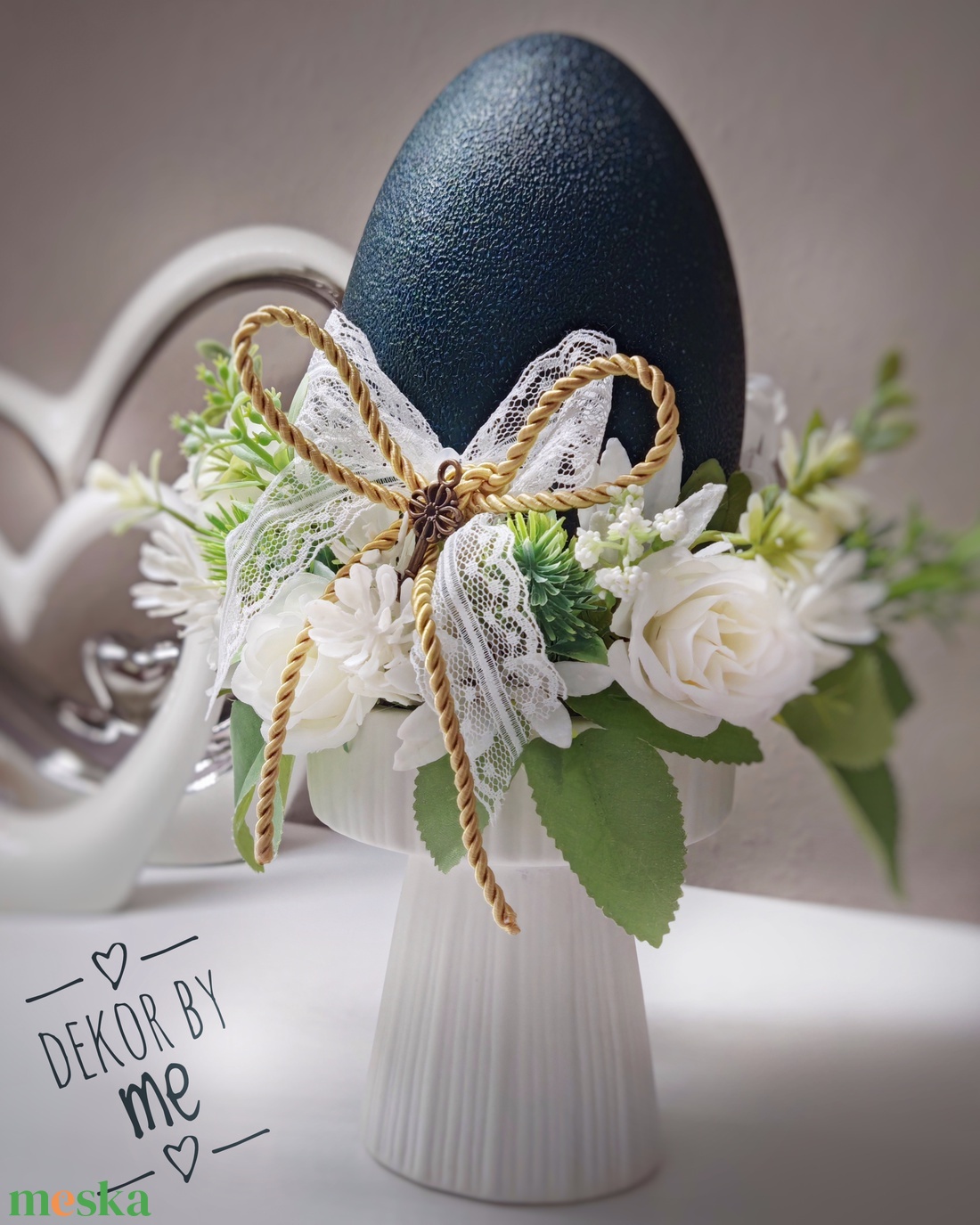 Kézműves húsvéti asztaldísz � elegáns tavaszi dekoráció - ünnepi díszek, dekorációk - húsvéti díszek és dekorációk - húsvéti asztaldíszek - Meska.hu