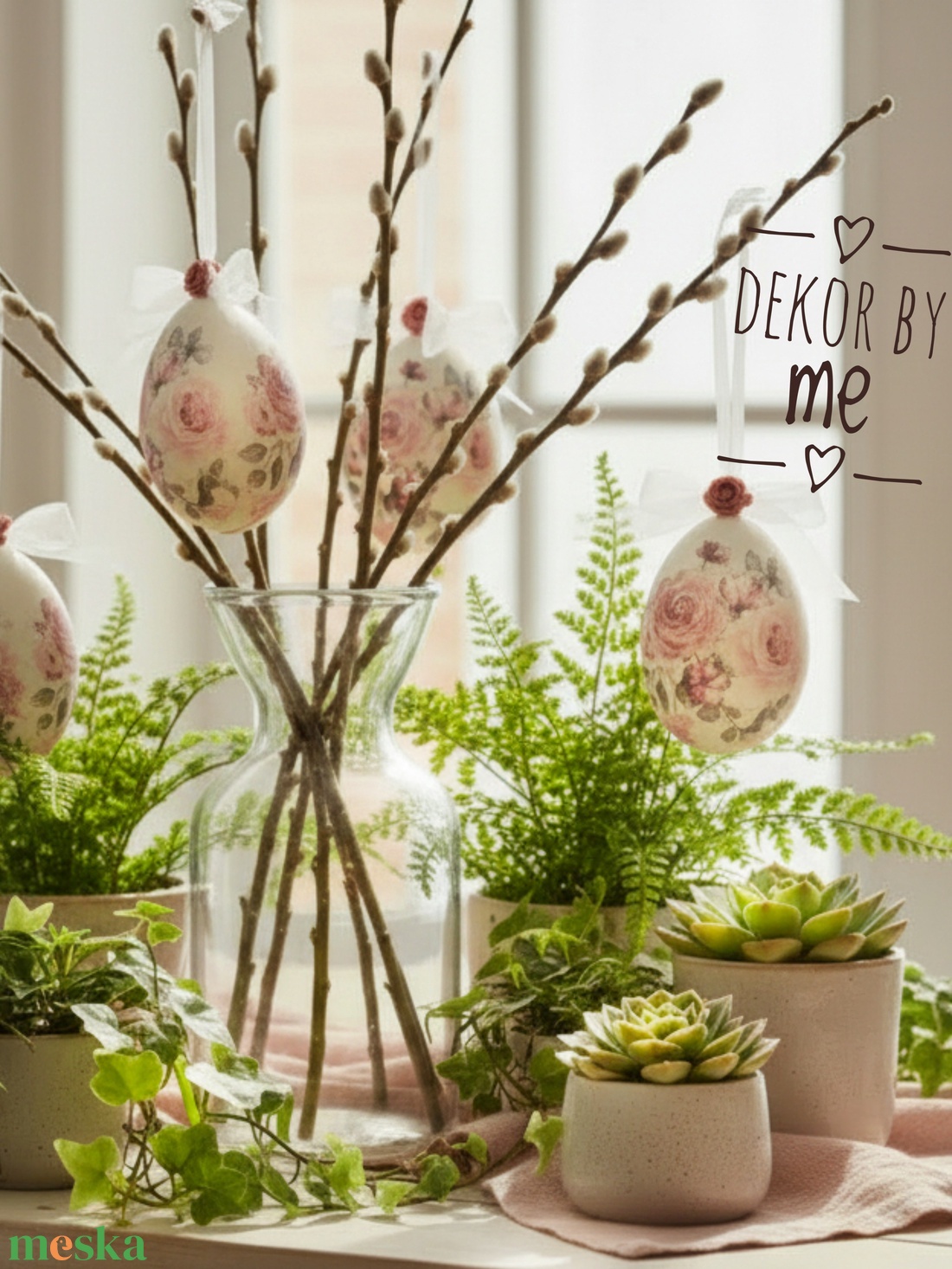 Romantikus vintage húsvéti tojások � felakasztható dekoráció - ünnepi díszek, dekorációk - húsvéti díszek és dekorációk - húsvéti asztaldíszek - Meska.hu