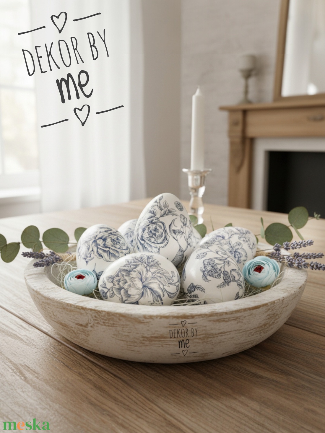 Porcelán hatású húsvéti tojás dekoráció dísz - ünnepi díszek, dekorációk - húsvéti díszek és dekorációk - húsvéti tojás, hímestojás - Meska.hu
