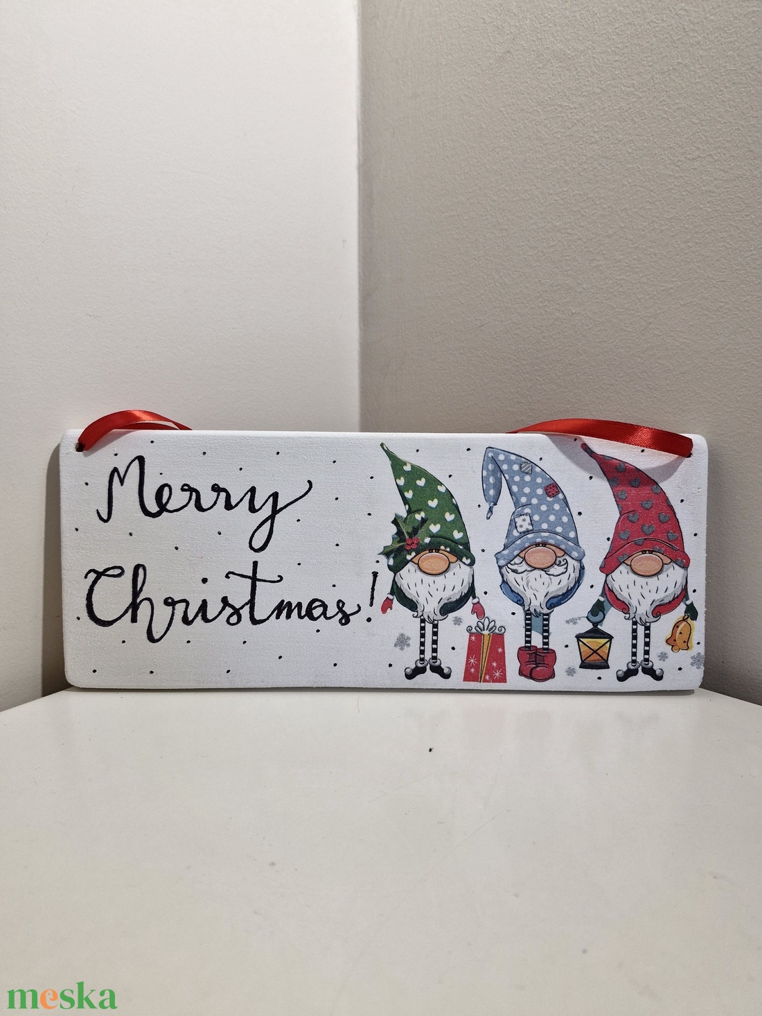 Karácsonyi manós ajtódísz - otthon & életmód - dekoráció - ajtó- és ablak dekoráció - ajtódísz & kopogtató - Meska.hu