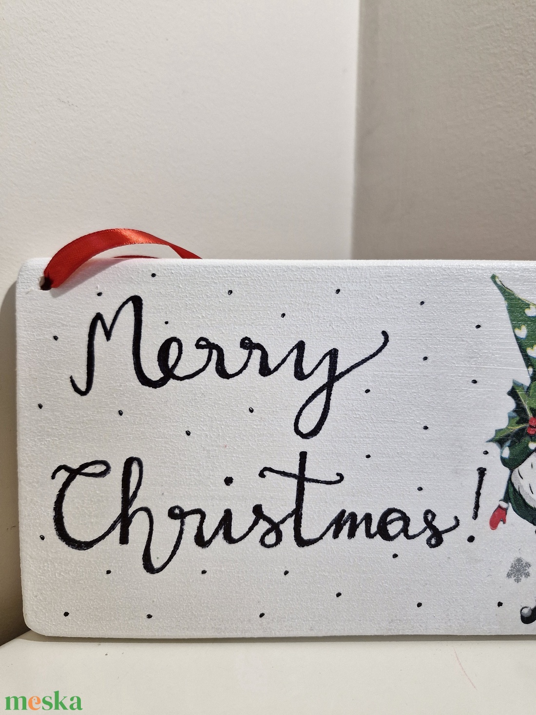 Karácsonyi manós ajtódísz - otthon & életmód - dekoráció - ajtó- és ablak dekoráció - ajtódísz & kopogtató - Meska.hu