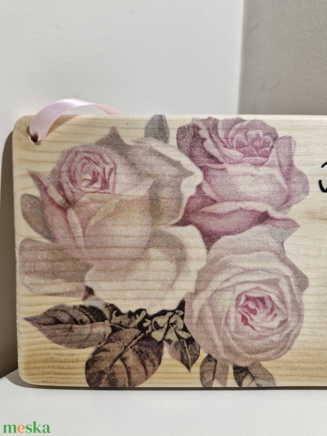 Rózsás natúr ajtódísz (múlt, jelen, jövő) - otthon & életmód - dekoráció - ajtó- és ablak dekoráció - ajtódísz & kopogtató - Meska.hu